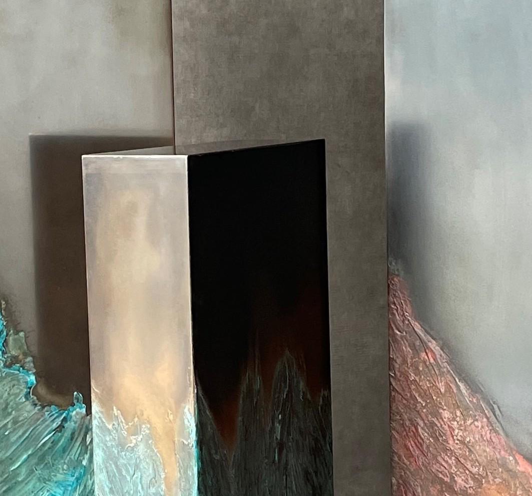 Totems de Frédérique Domergue - Ensemble de sculptures abstraites en métal, acier, bronze en vente 6