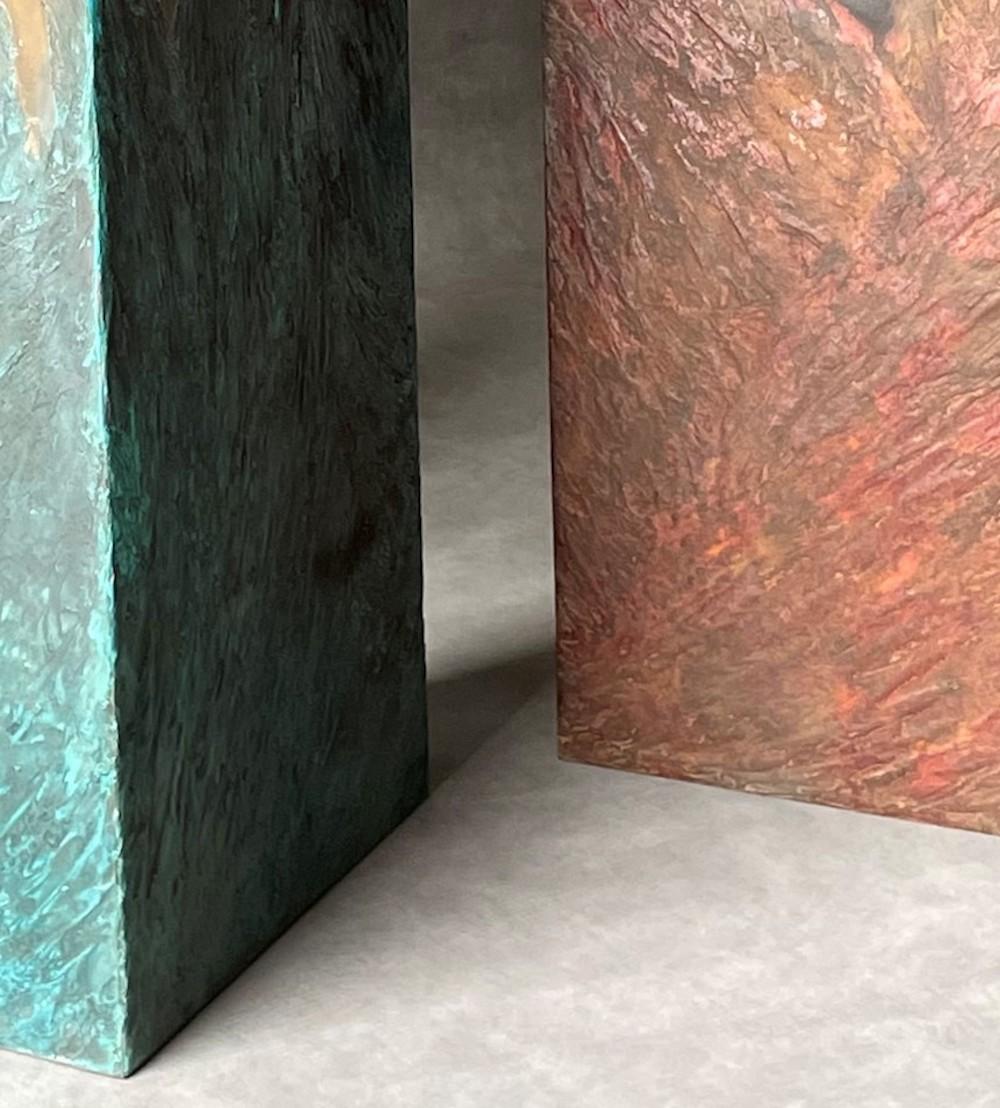 Totems de Frédérique Domergue - Ensemble de sculptures abstraites en métal, acier, bronze en vente 7