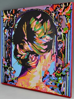 Painting La Discrète Frédérique Tristant France 2024 Mixed media.