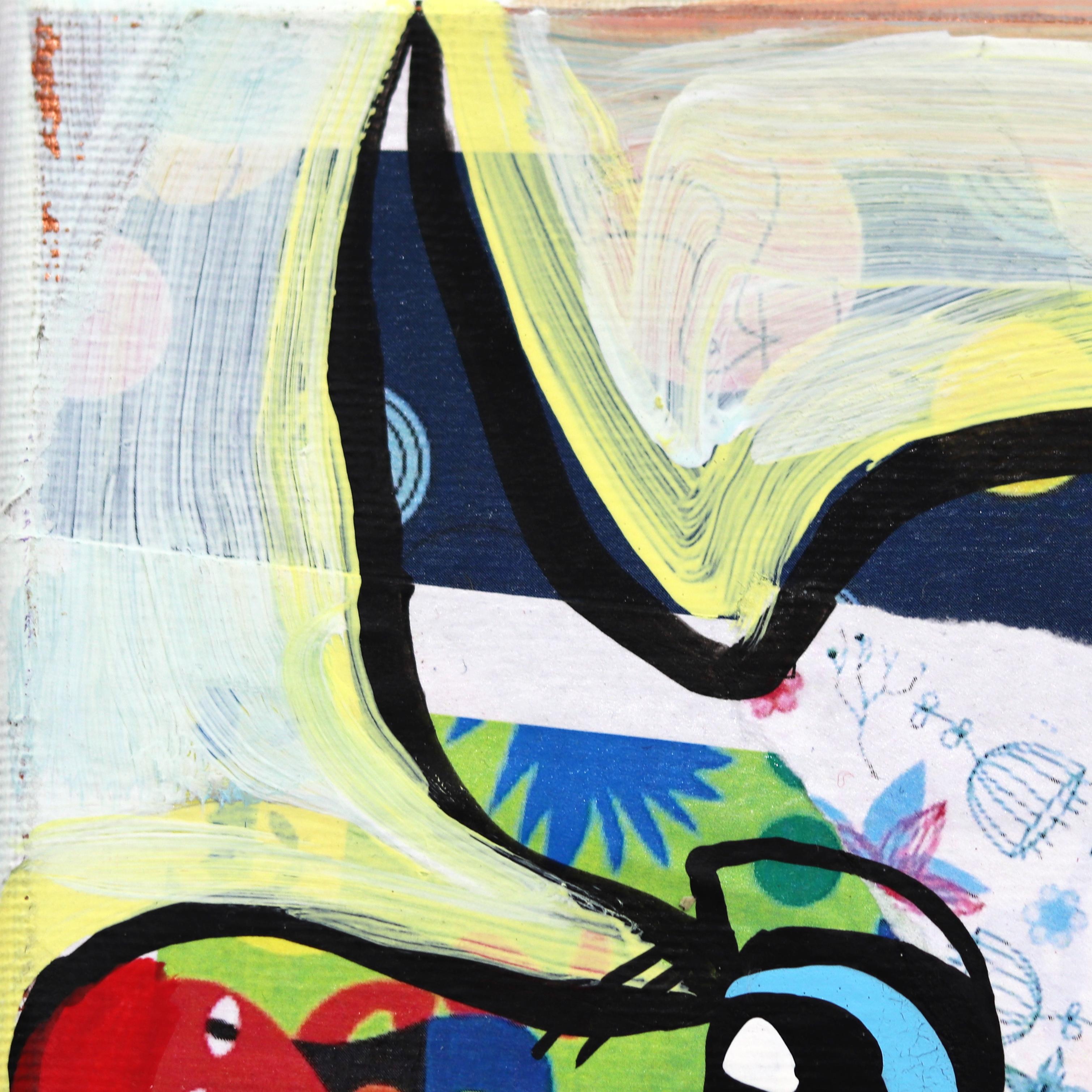 Darling Darla - Peinture d'animaux Pop Art originale - Happy Green Cow - Contemporain Painting par Fredi Gertsch