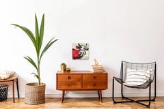 Gorgeous Georgia - Original Animal Painting - Happy Pop Art Red Cow Artwork