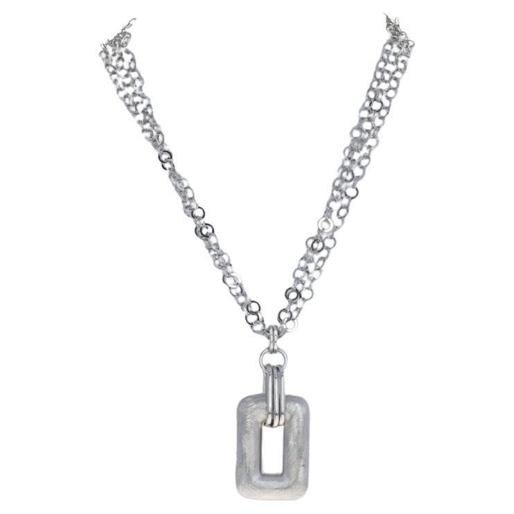 Fredric Duclos, collier pendentif géométrique réglable en argent sterling 925