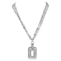 Fredric Duclos Pendant Necklace - Sterling Silver 925 Geometric Adjustable