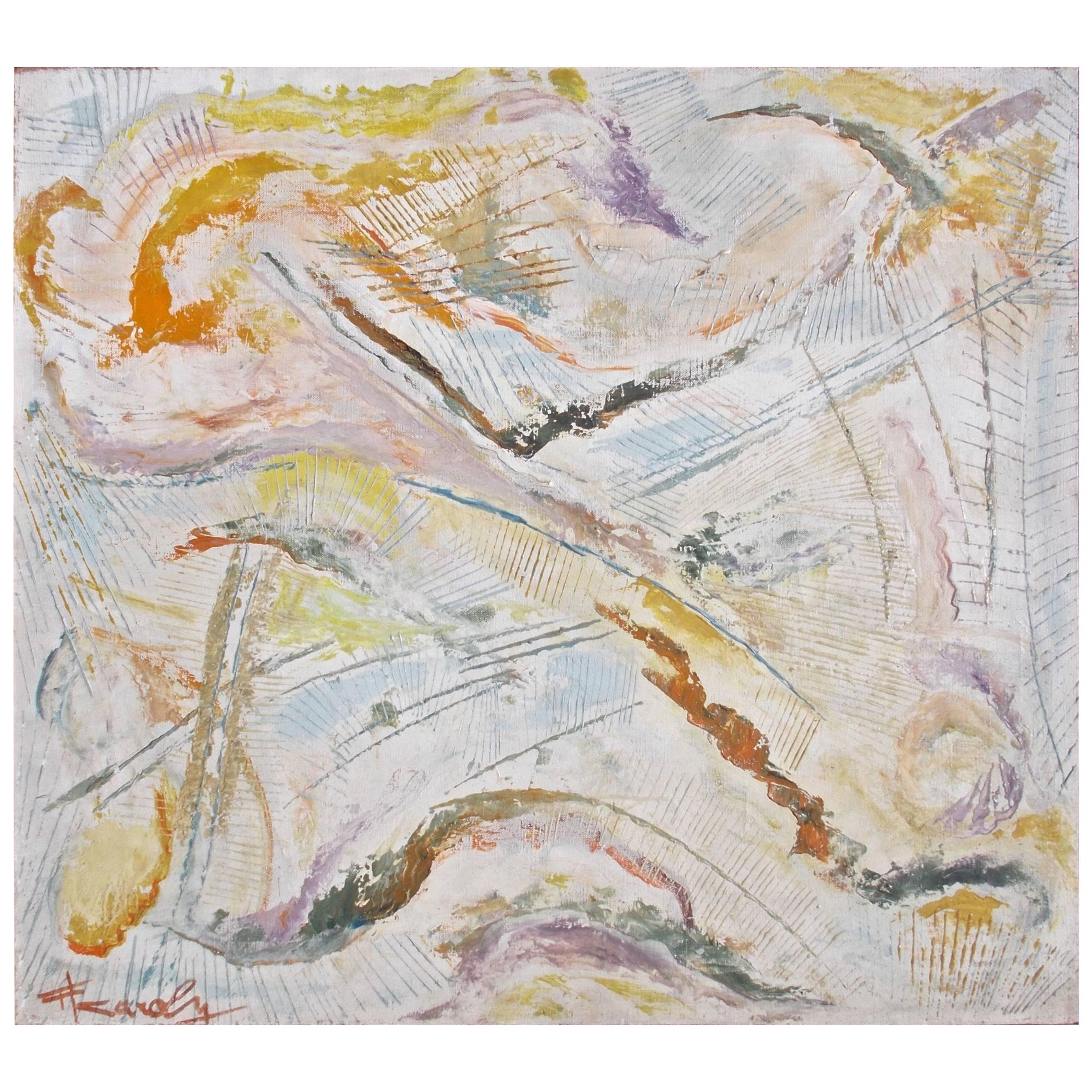Fredric Karoly (1898-1988), 1949 Abstract Expressionist Oil/Canvas Painting