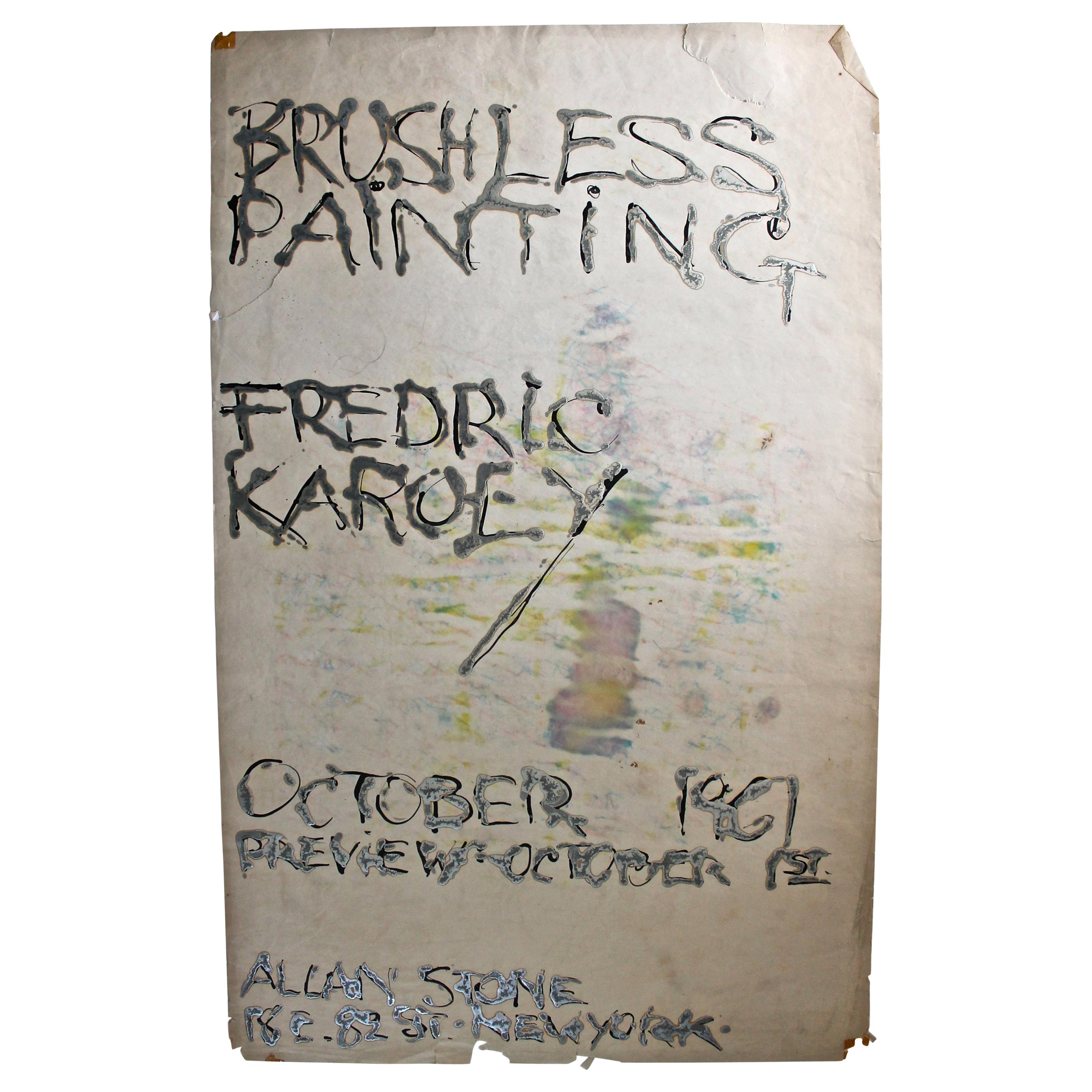 Fredric Karoly Abstract Expressionist 1961 Allan Stone Gallery Poster Drawing For Sale