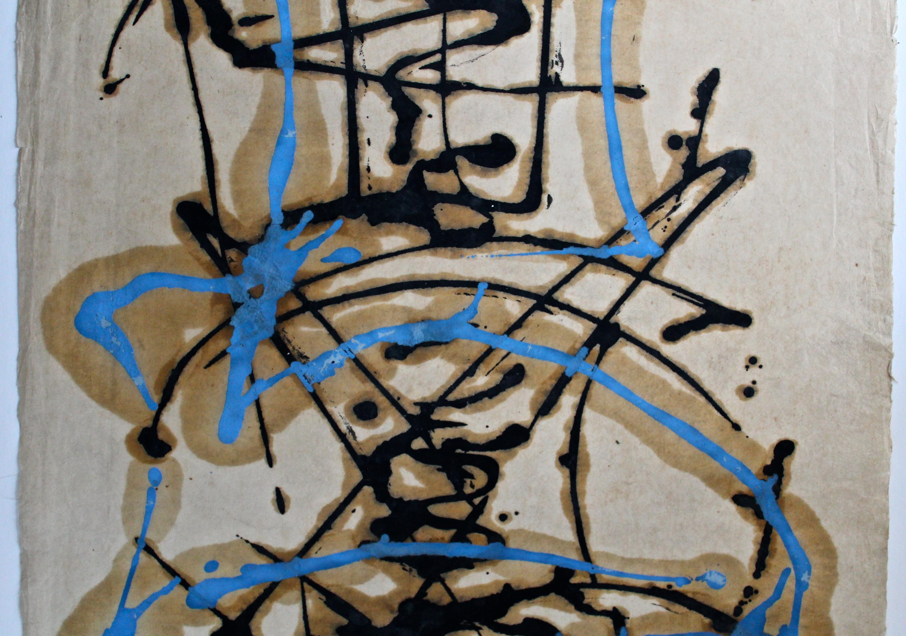 Fredric Karoly Abstrakter Expressionist Öl/Papier:: 1960 (Expressionismus) im Angebot
