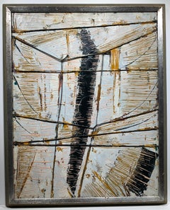 Vintage Black Boom w/ Twine (Abstract Expressionist painting)