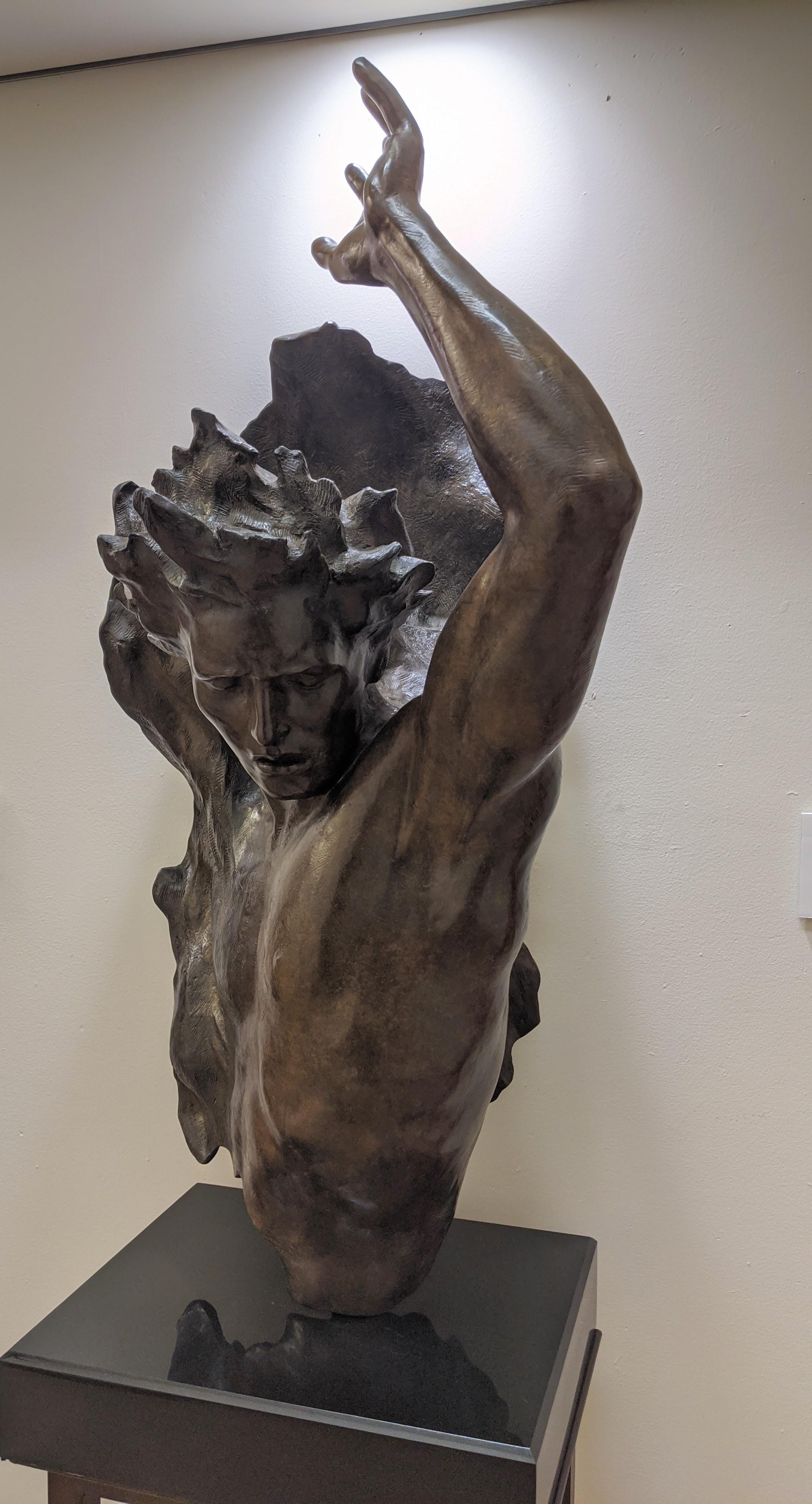 Full Scale, Bronze Sculpture, Celestial Figure, Male Torso by Hart