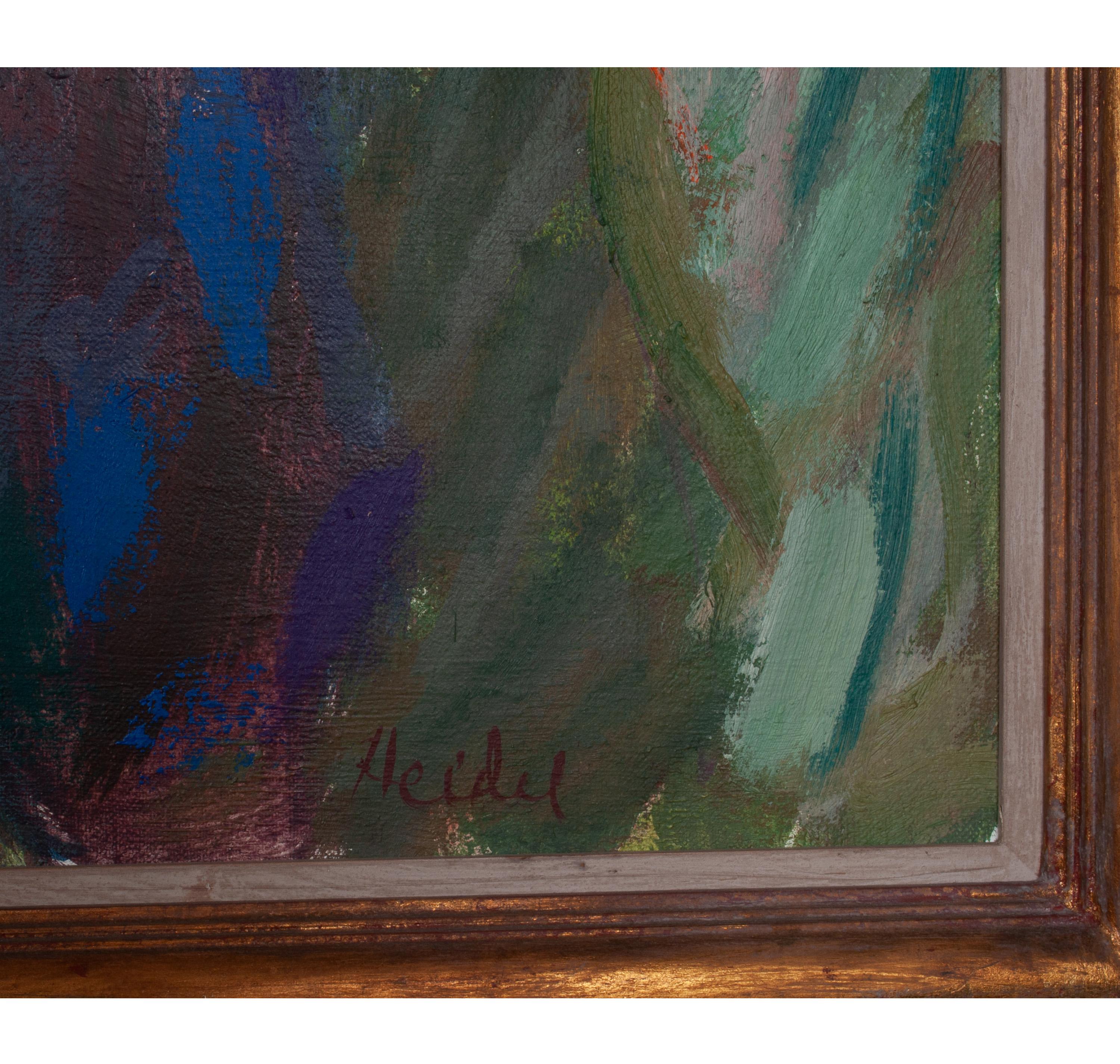 Gran cuadro al óleo expresionista abstracto americano 