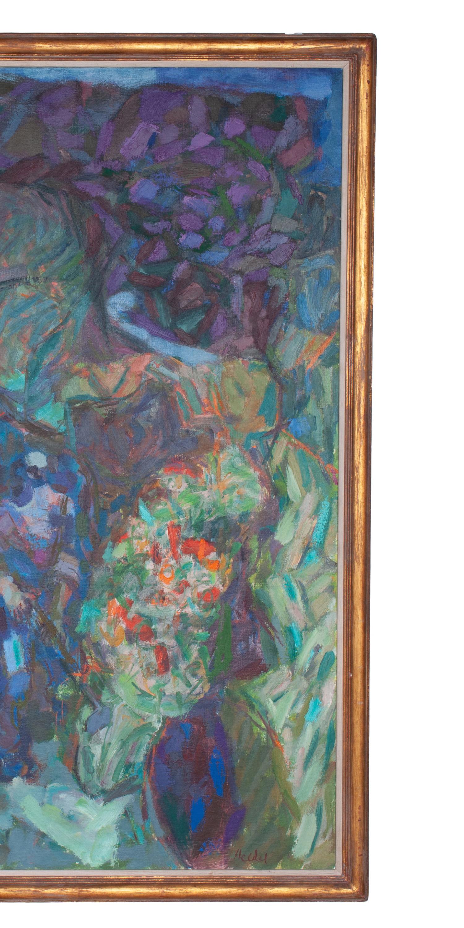 Gran cuadro al óleo expresionista abstracto americano 