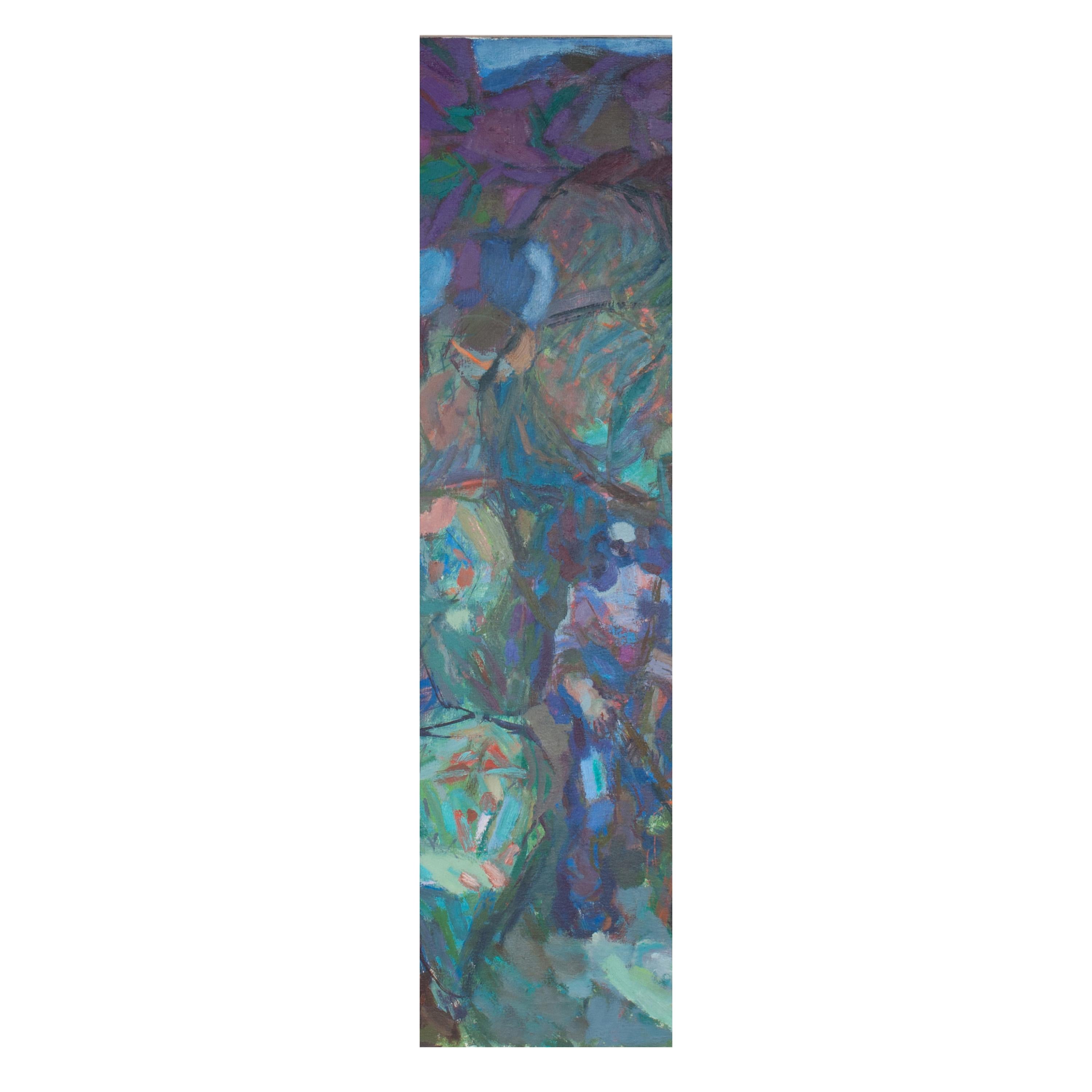 Gran cuadro al óleo expresionista abstracto americano 
