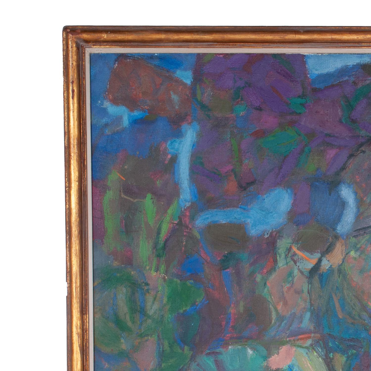 Gran cuadro al óleo expresionista abstracto americano 