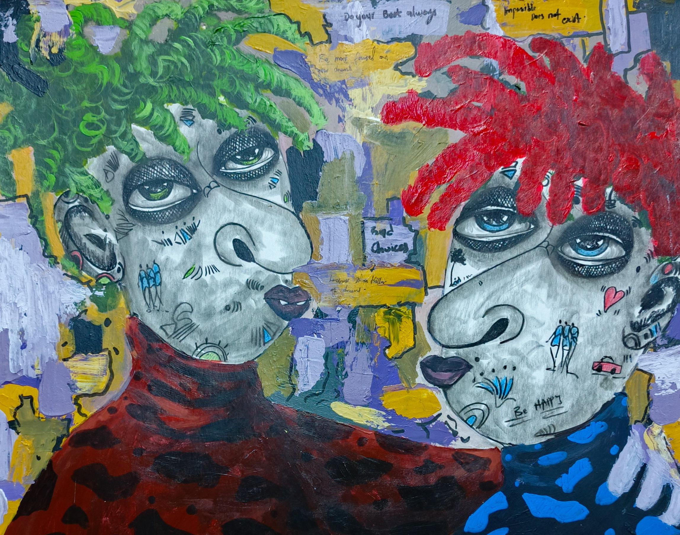 Conoce esto y conoce la paz - Siglo XXI, Contemporáneo, Neoexpresionismo, Personas - Mixed Media Art Neoexpresionista de Fredrick Idele