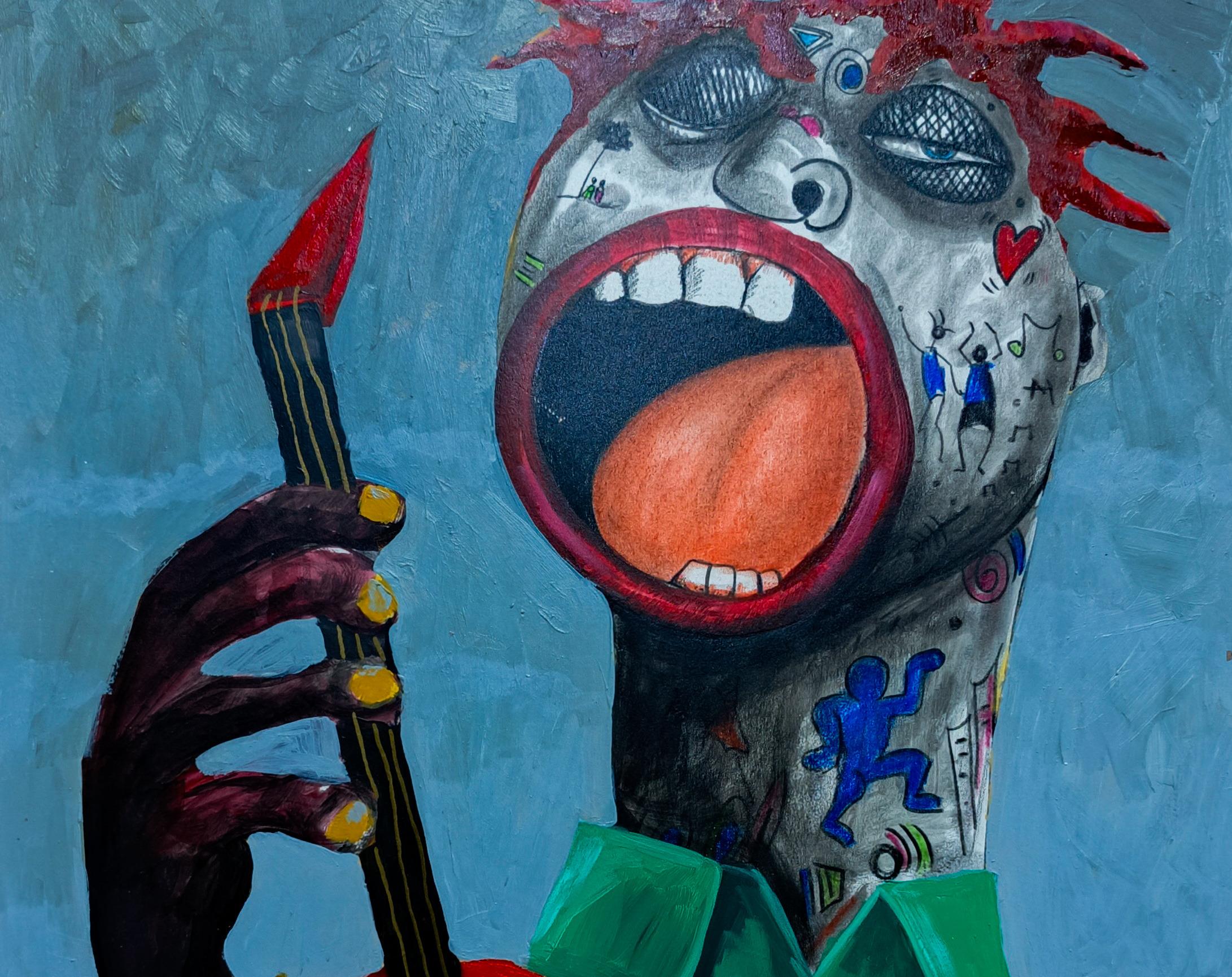 Ritmo de Esperanza -Siglo XXI, Contemporáneo, Neoexpresionismo, Música de Medios Mixtos - Mixed Media Art Neoexpresionista de Fredrick Idele