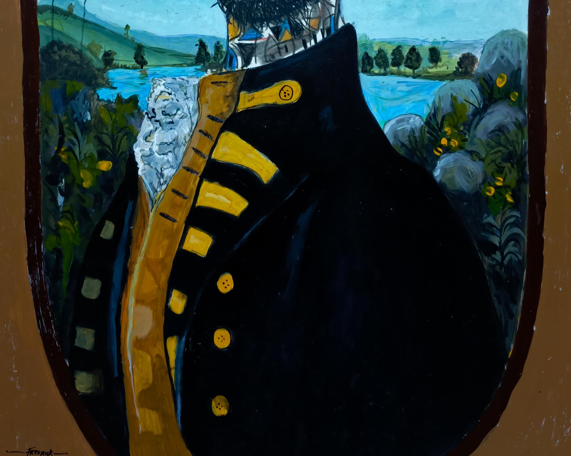 Solitudine 1 - 21° secolo, Contemporaneo, Neo-espressionismo, Tecnica mista, Africa - Painting Neoespressionismo di Fredrick Idele