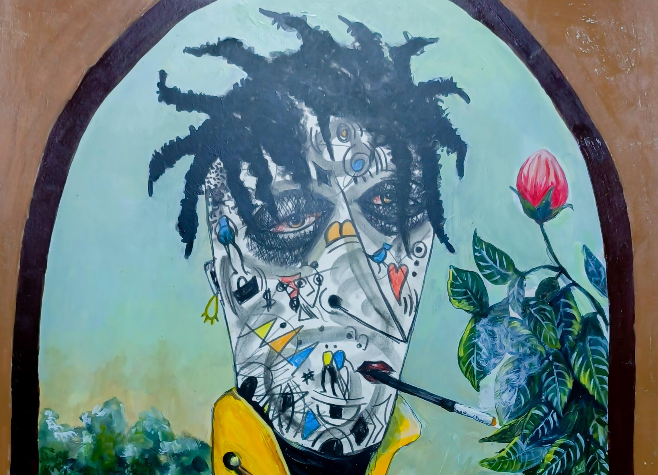 Solitude 2 - 21° secolo, Contemporaneo, Neo-espressionismo, Tecnica mista, Africa - Mixed Media Art Neoespressionismo di Fredrick Idele