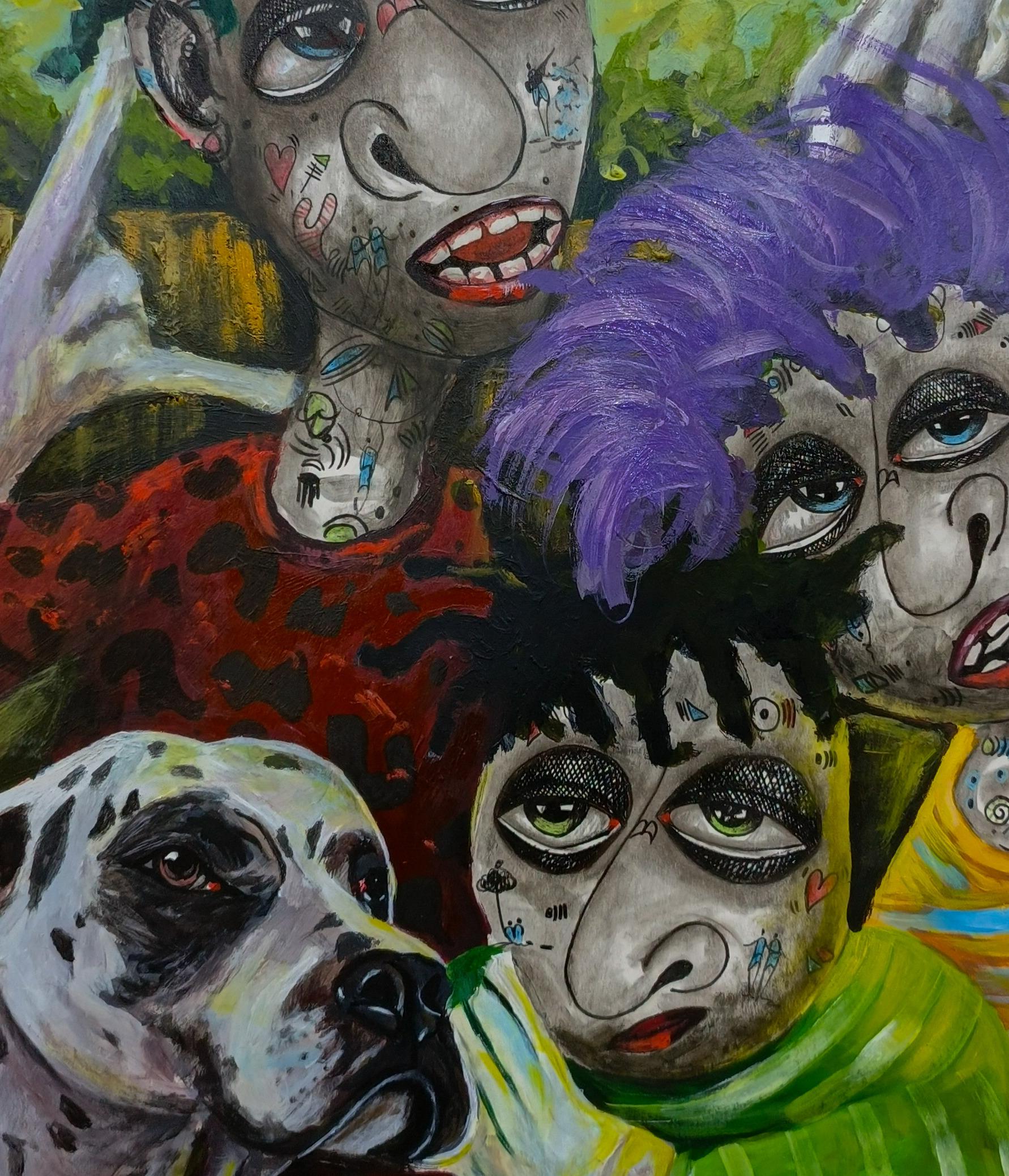 We Dem Boz - Siglo XXI, Contemporáneo, Neoexpresionismo, Técnica mixta, Personas - Figurative Painting Negro de Fredrick Idele