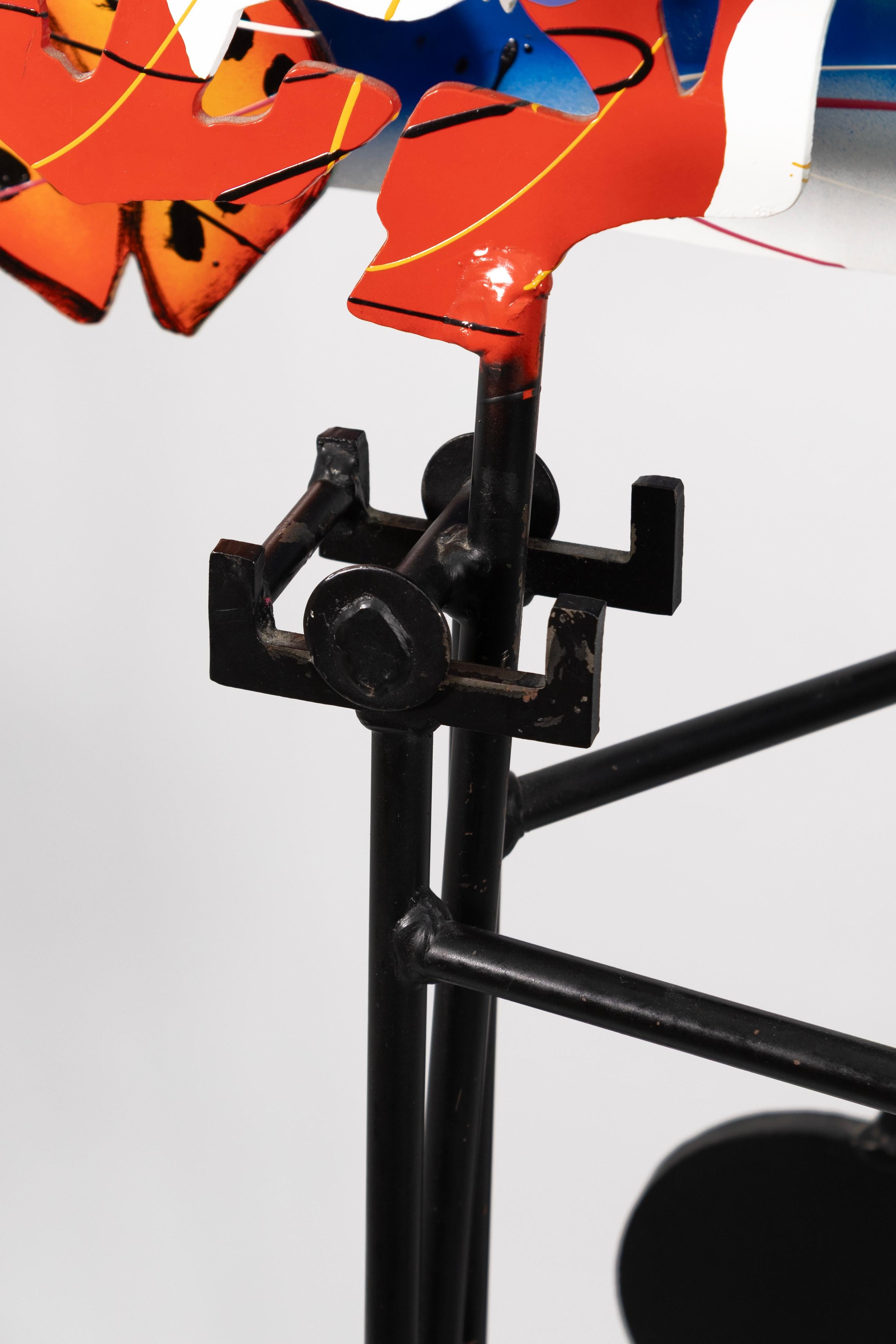 Fredrick Prescott – Cowboys And Indians, 1987 Signed Kinetic Steel Sculpture For Sale 1