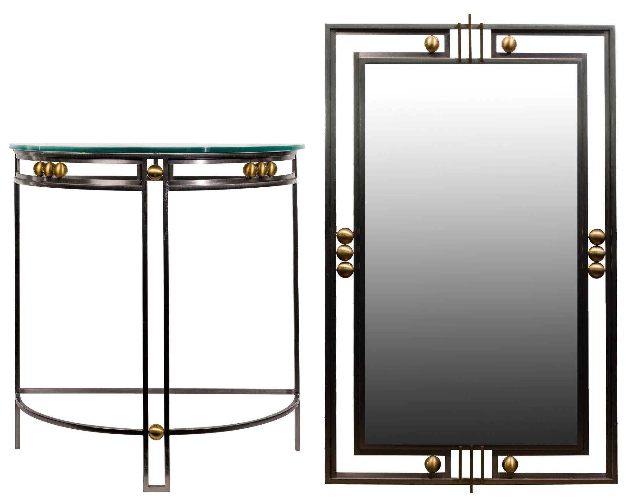 American Fredrick Ramond Mirror and Console Table For Sale