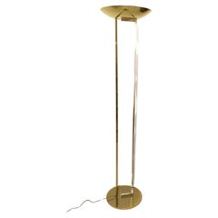 Fredrick Ramond Uplighter Lucite Brass Tall Floor Lamp Mid-Century Modern 1986