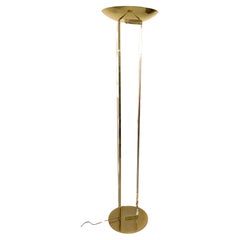 Fredrick Ramond Uplighter Lucite Brass Tall Floor Lamp Mid-Century Modern 1986