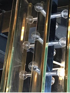 Fredrick Raymond 1970s Brass Large Foyer Modern Chandelier