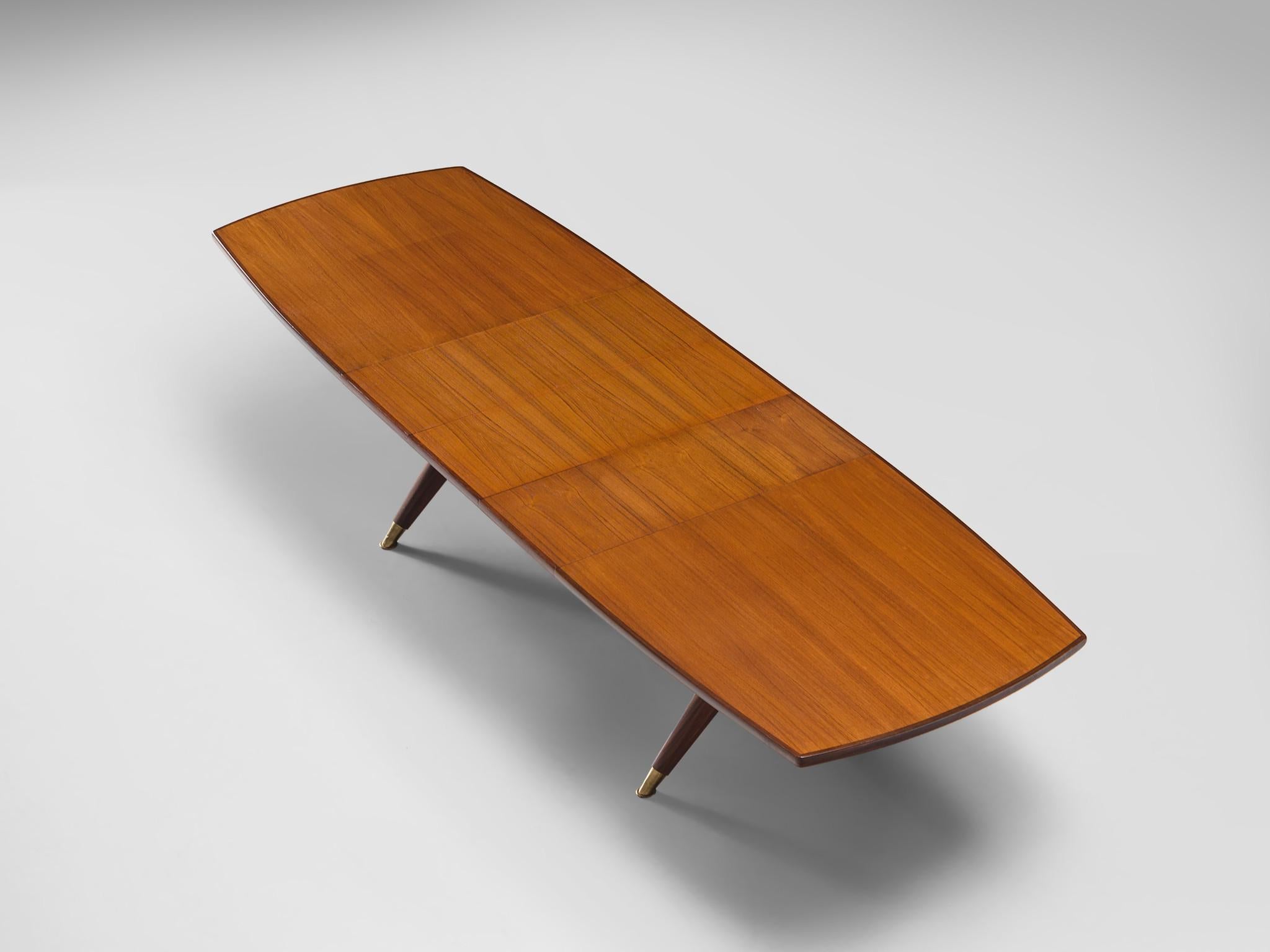 Fredrik A. Kayser 'Captains' Extendable Dining Table in Teak and Mahogany In Good Condition In Waalwijk, NL
