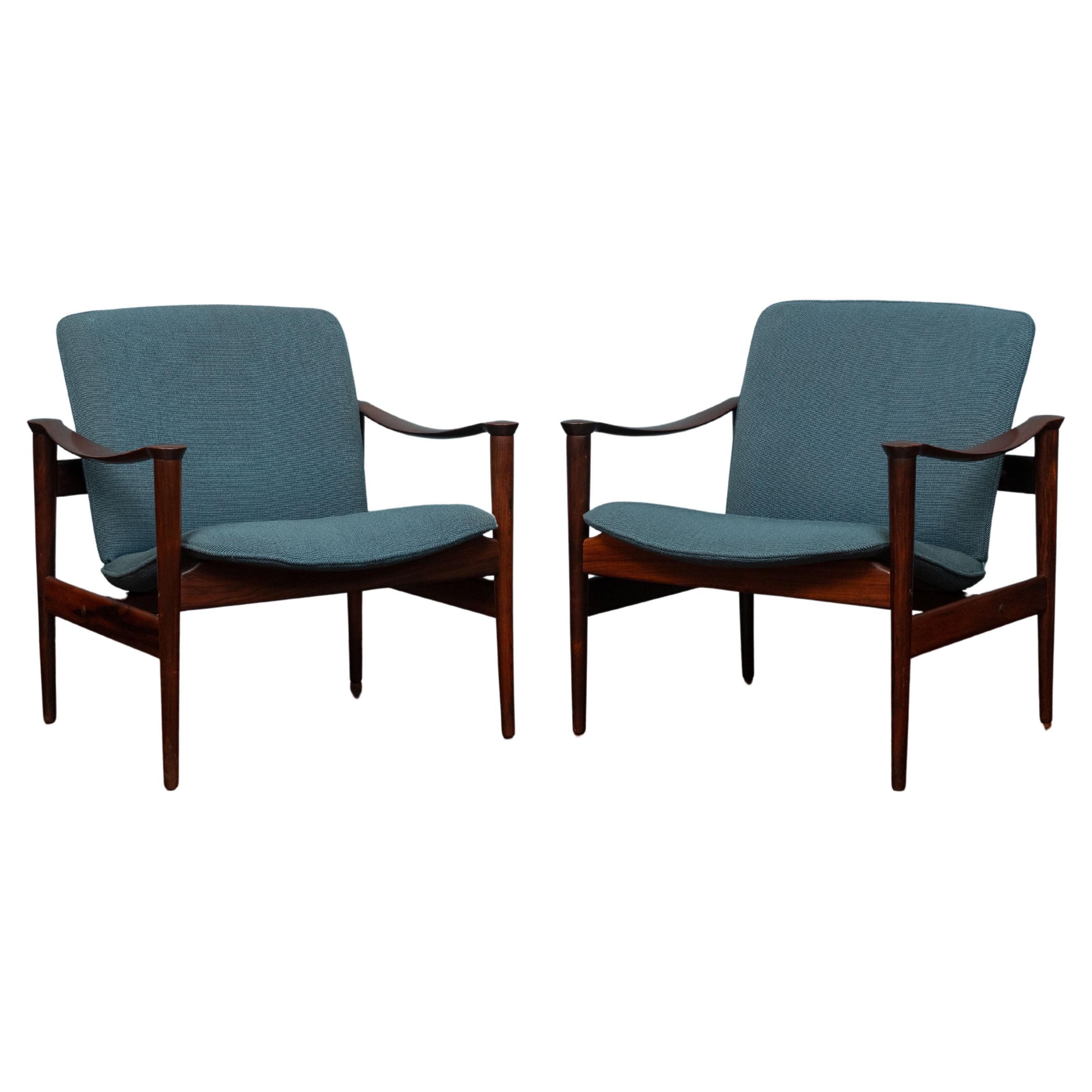 Fredrik A. Kayser Model 711 Rosewood Lounge Chairs