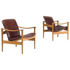 Fredrik A. Kayser Norwegian Oak Easy Chairs
