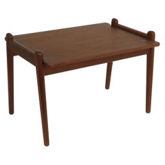 Fredrik A. Kayser Teak Vatne Lenestolfrabikk Side Tray Table, Norway, 1950s