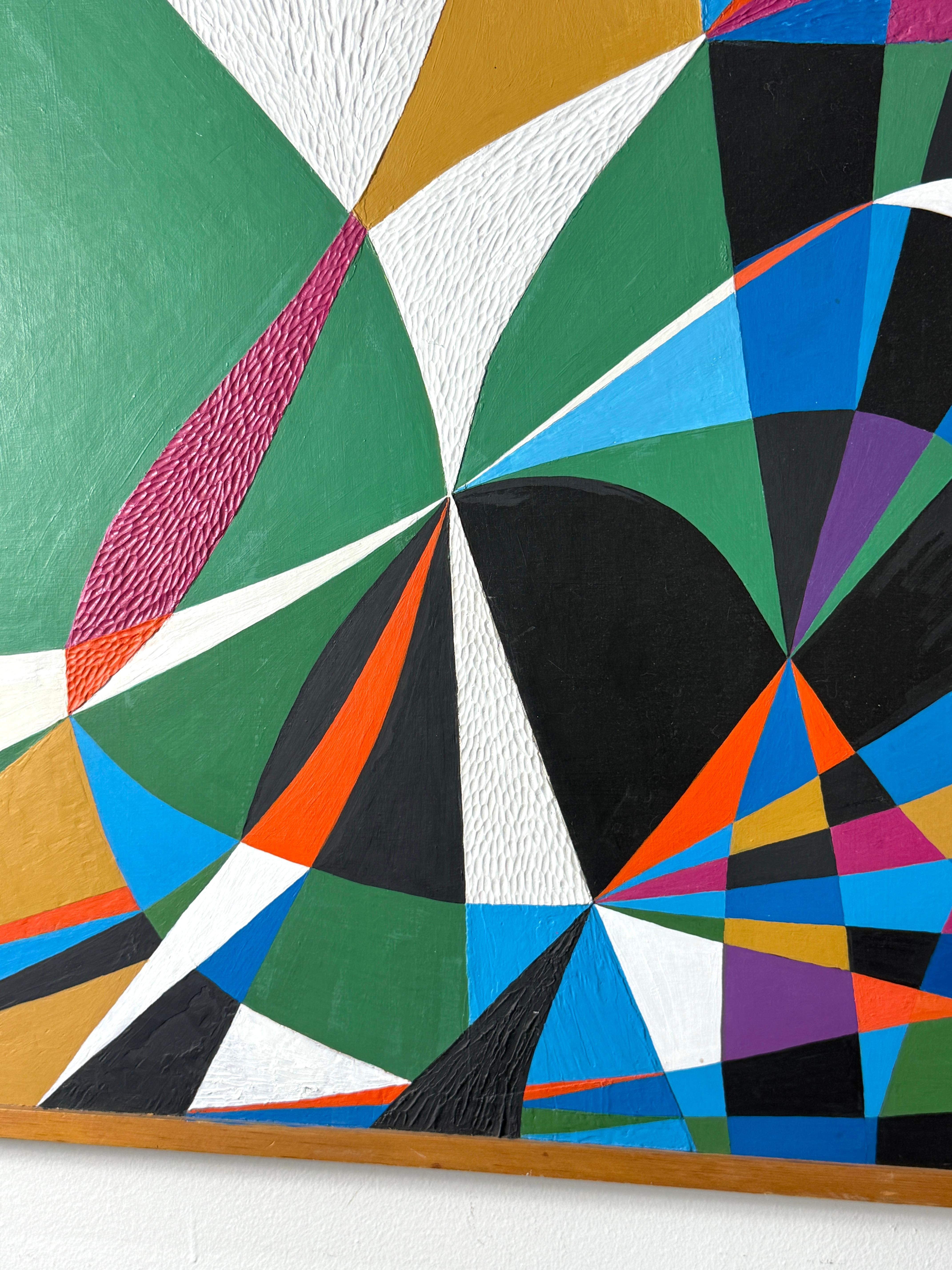 Fredrik Deuker Abstract Modernist Color Block Painting Acrylic on Gesso 1950s im Angebot 2