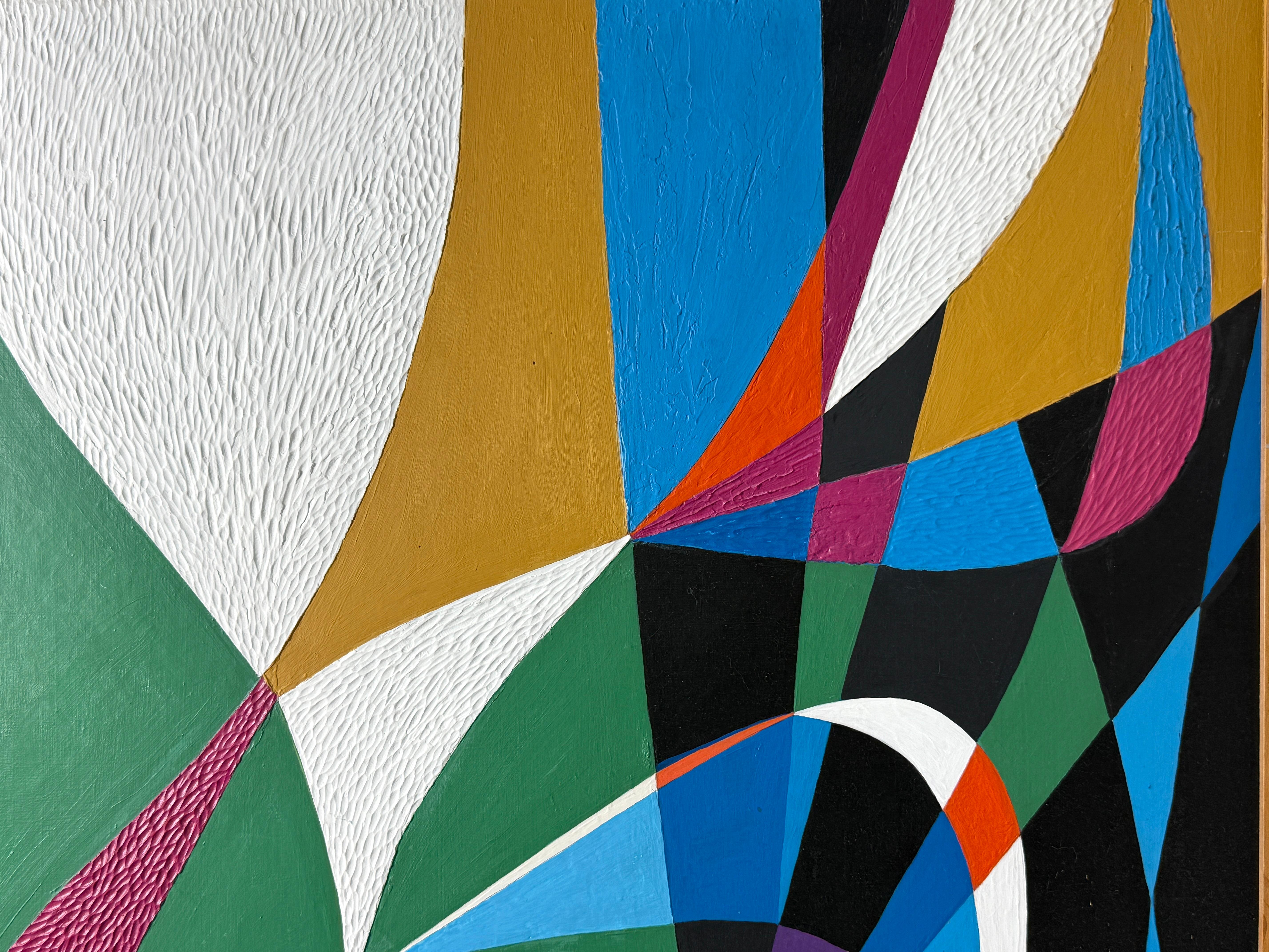 Fredrik Deuker Abstract Modernist Color Block Painting Acrylic on Gesso 1950s im Angebot 5