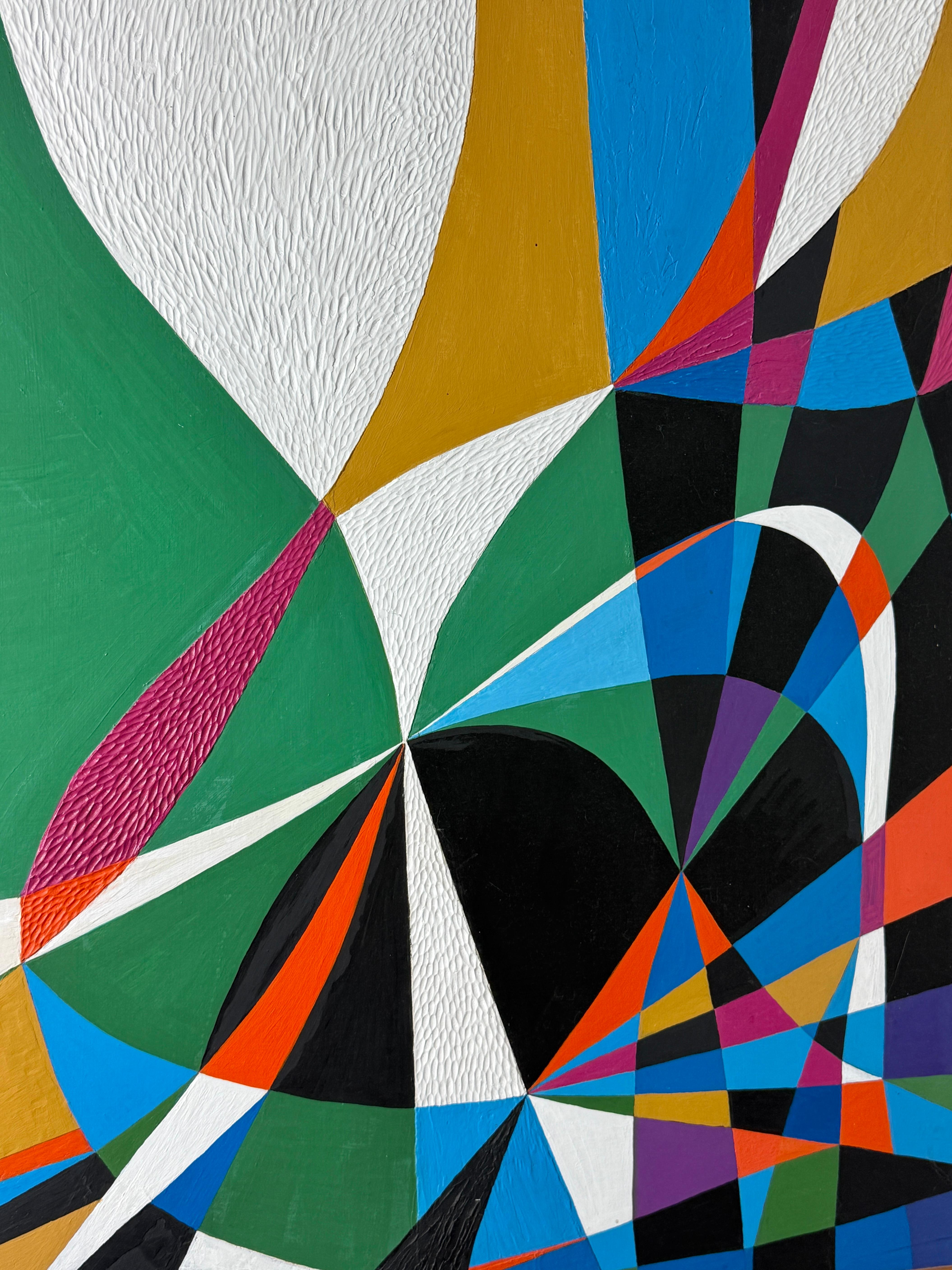 Fredrik Deuker Abstract Modernist Color Block Painting Acrylic on Gesso 1950s (Mitte des 20. Jahrhunderts) im Angebot