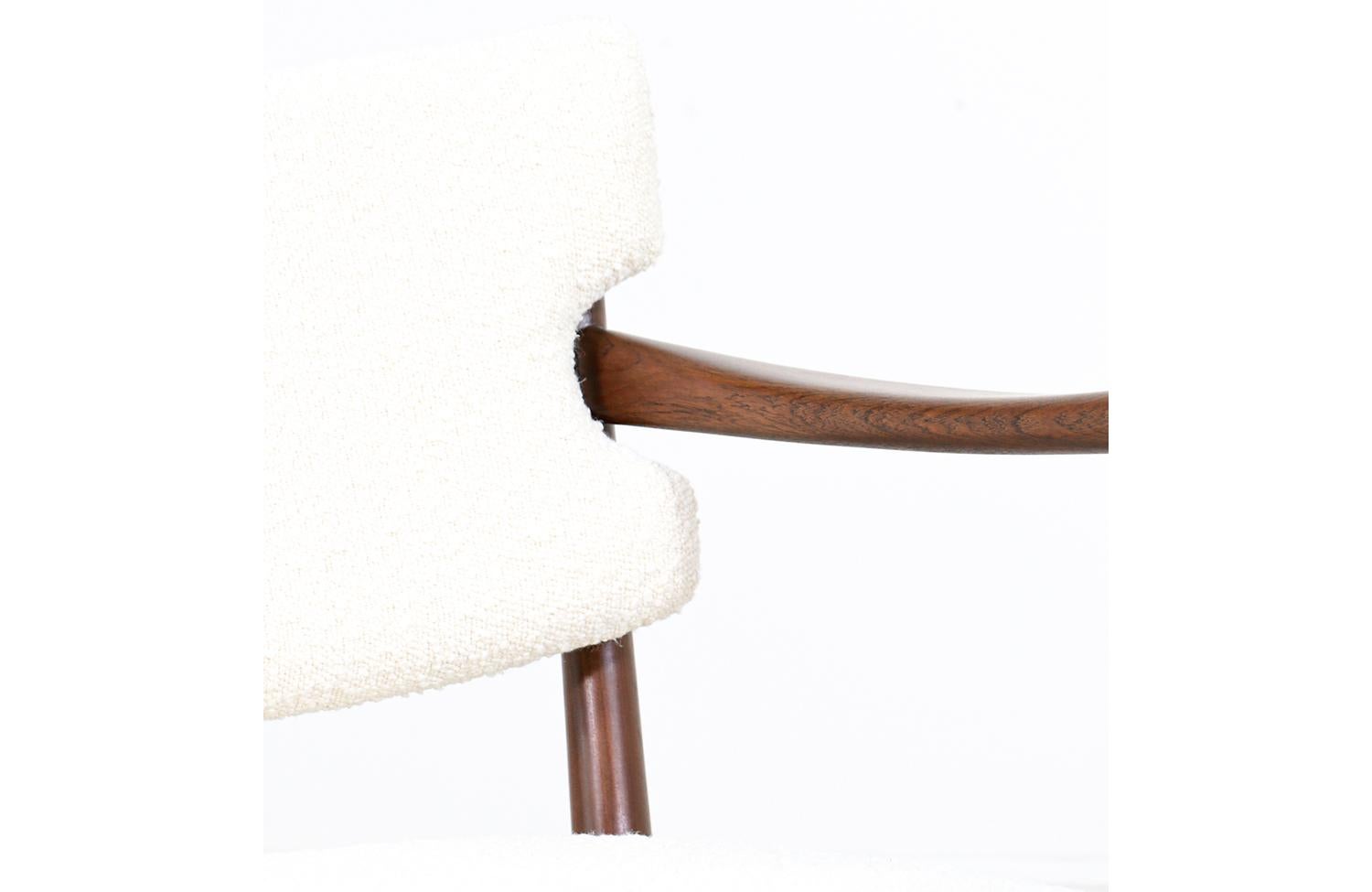 Fredrik Kayser & Adolf Relling fauteuil de salon Kaminstolen en teck et laine bouclée africaine en vente 3