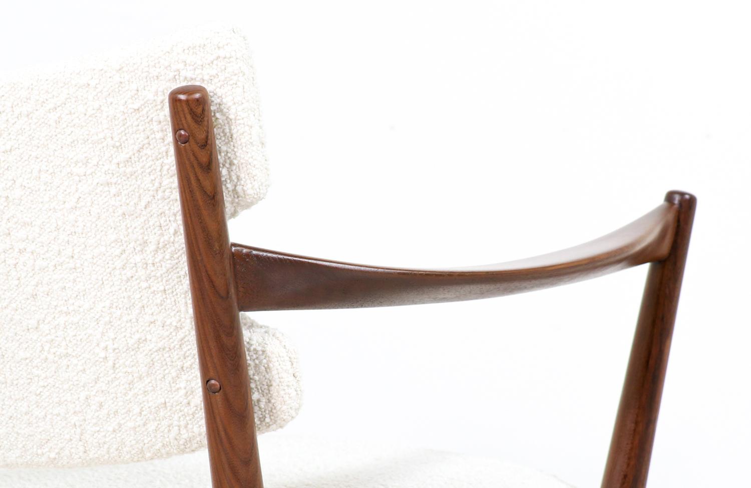 Fredrik Kayser & Adolf Relling fauteuil de salon Kaminstolen en teck et laine bouclée africaine en vente 2