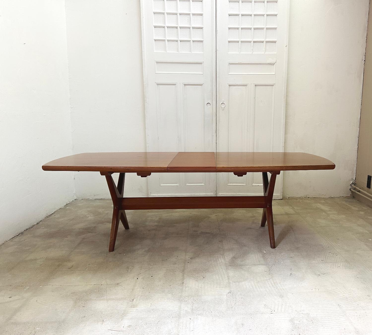 20th Century Fredrik Kayser “Captains” Dining Table for Gustav Bahus, 1959