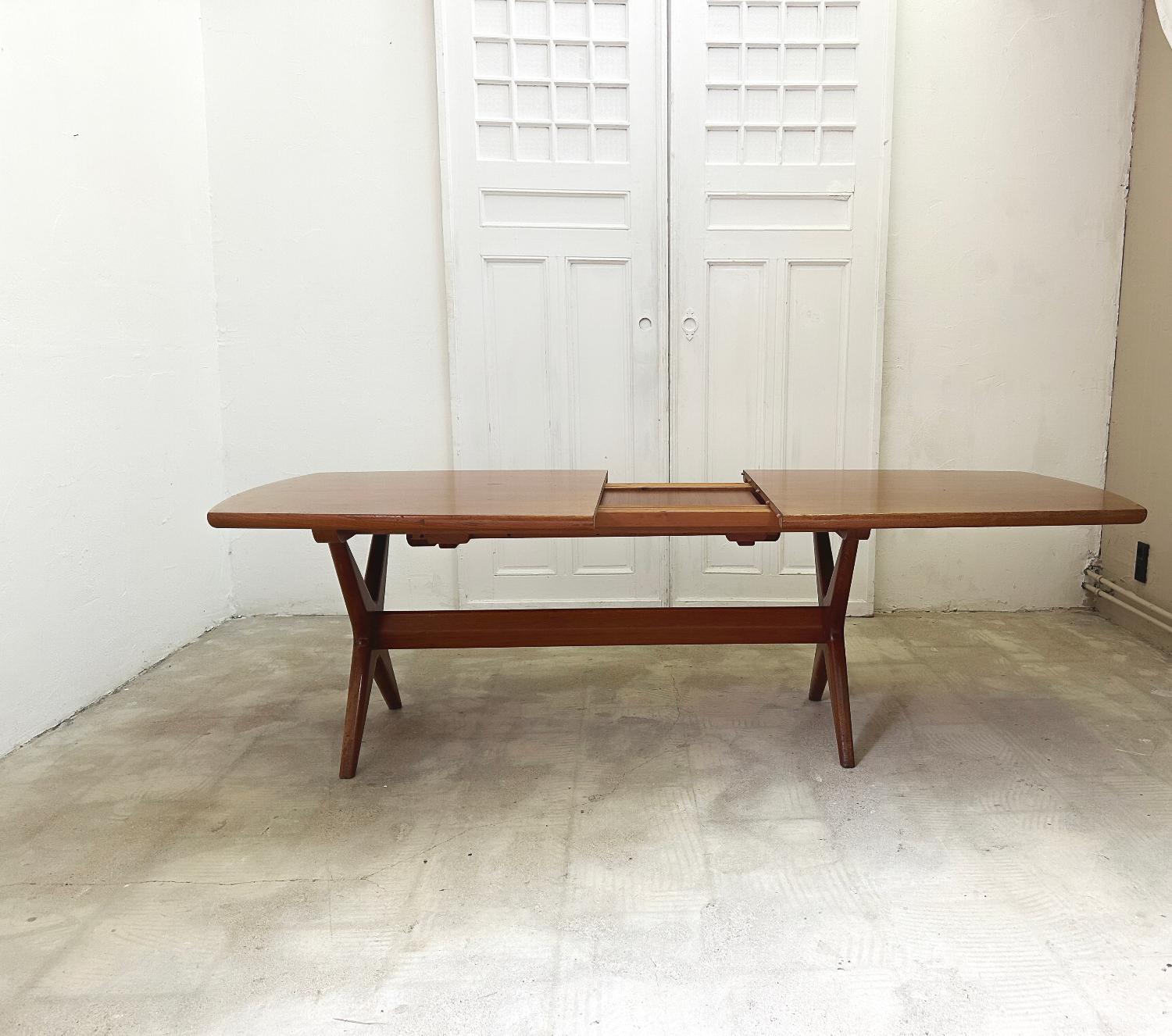 Teak Fredrik Kayser “Captains” Dining Table for Gustav Bahus, 1959