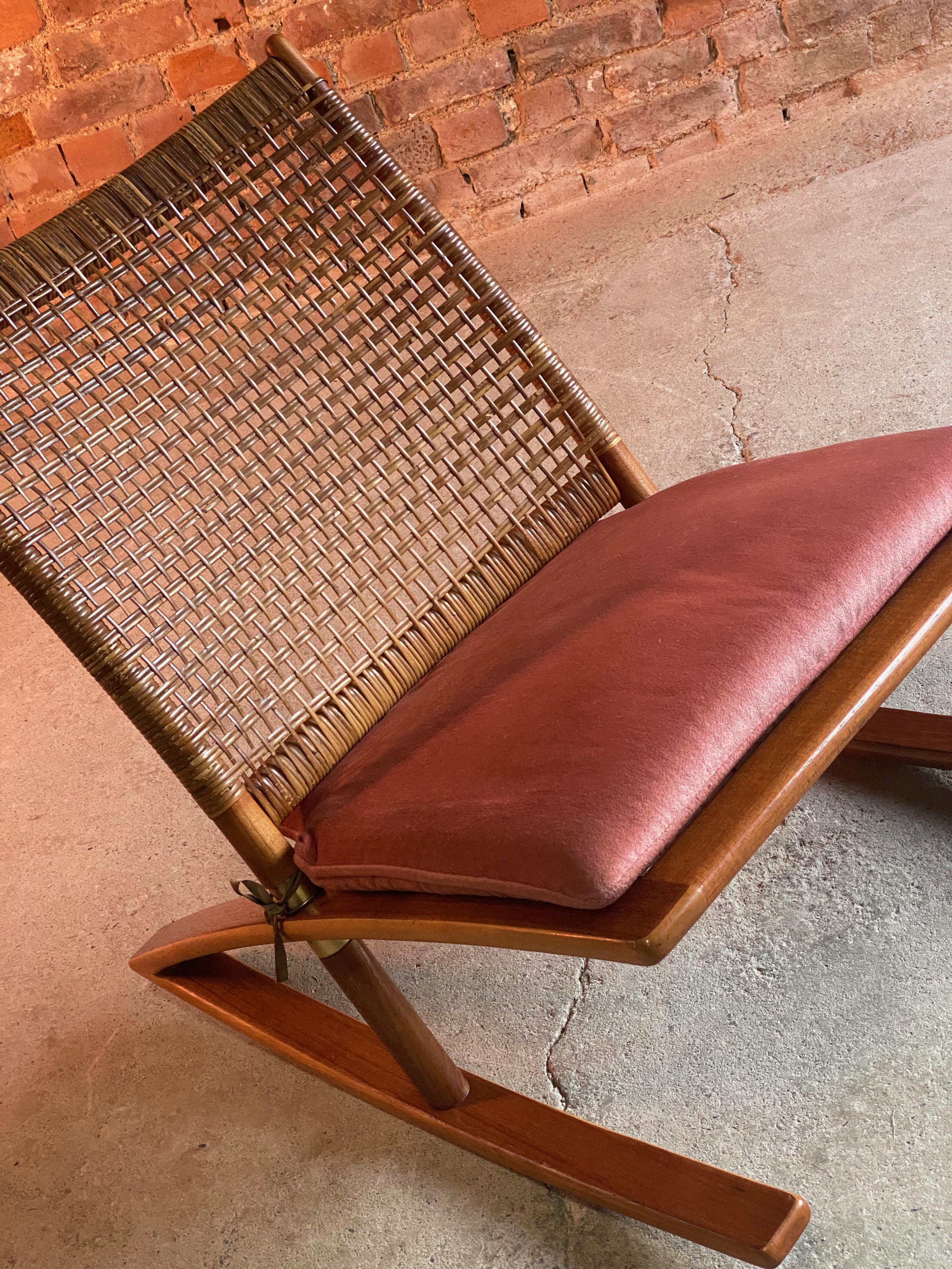 Fredrik Kayser Model 599 Teak Rocking Chair, Rocker Norway, circa 1960s For Sale 3