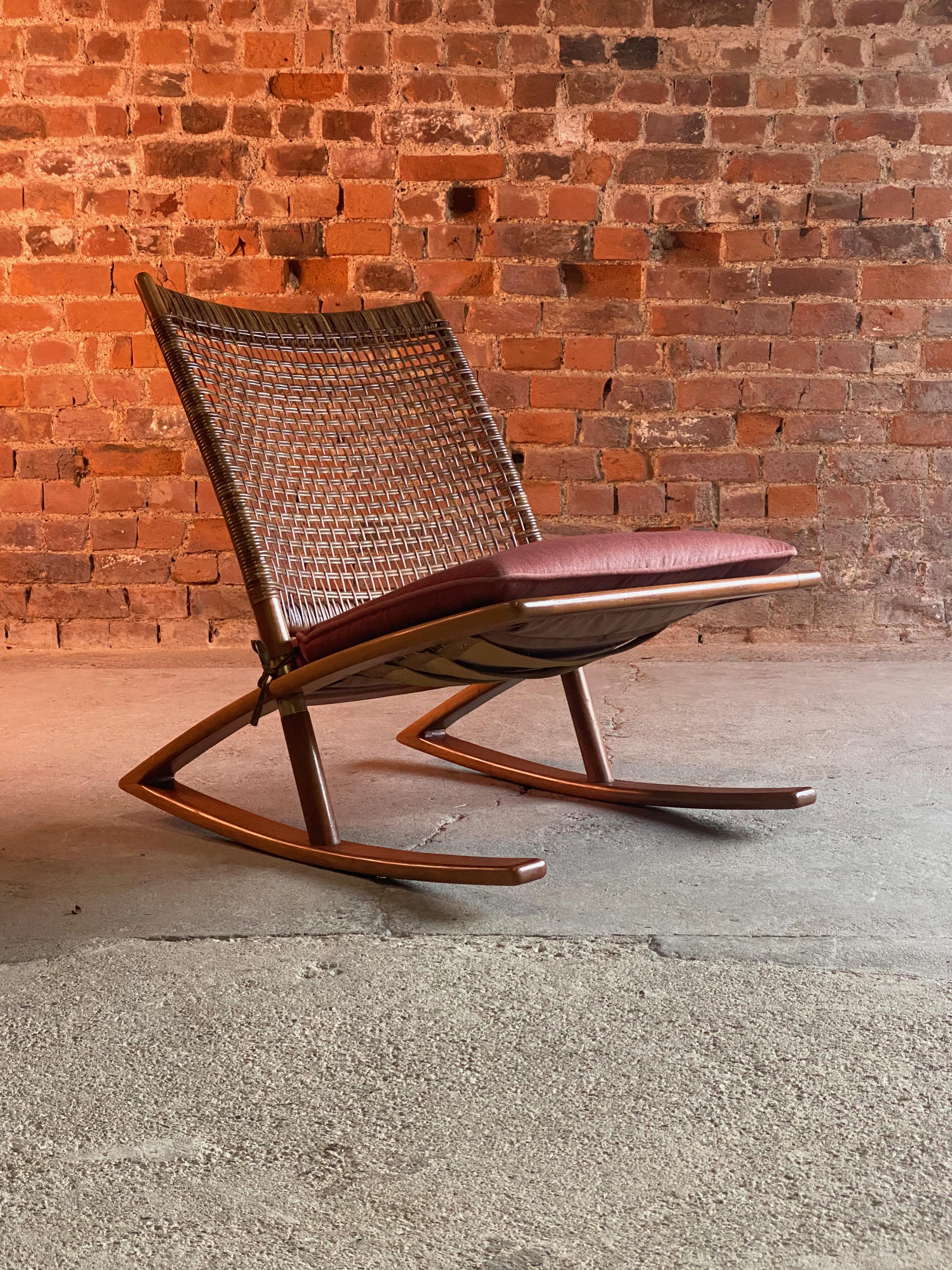 Fredrik Kayser Model 599 Teak Rocking Chair, Rocker Norway, circa 1960s For Sale 4