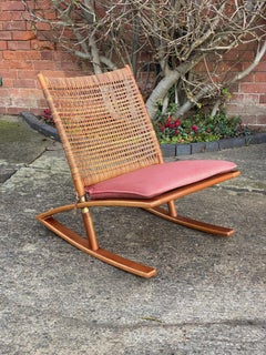 Fredrik Kayser Model 599 Teak Rocking Chair, Rocker Norway, circa 1960s