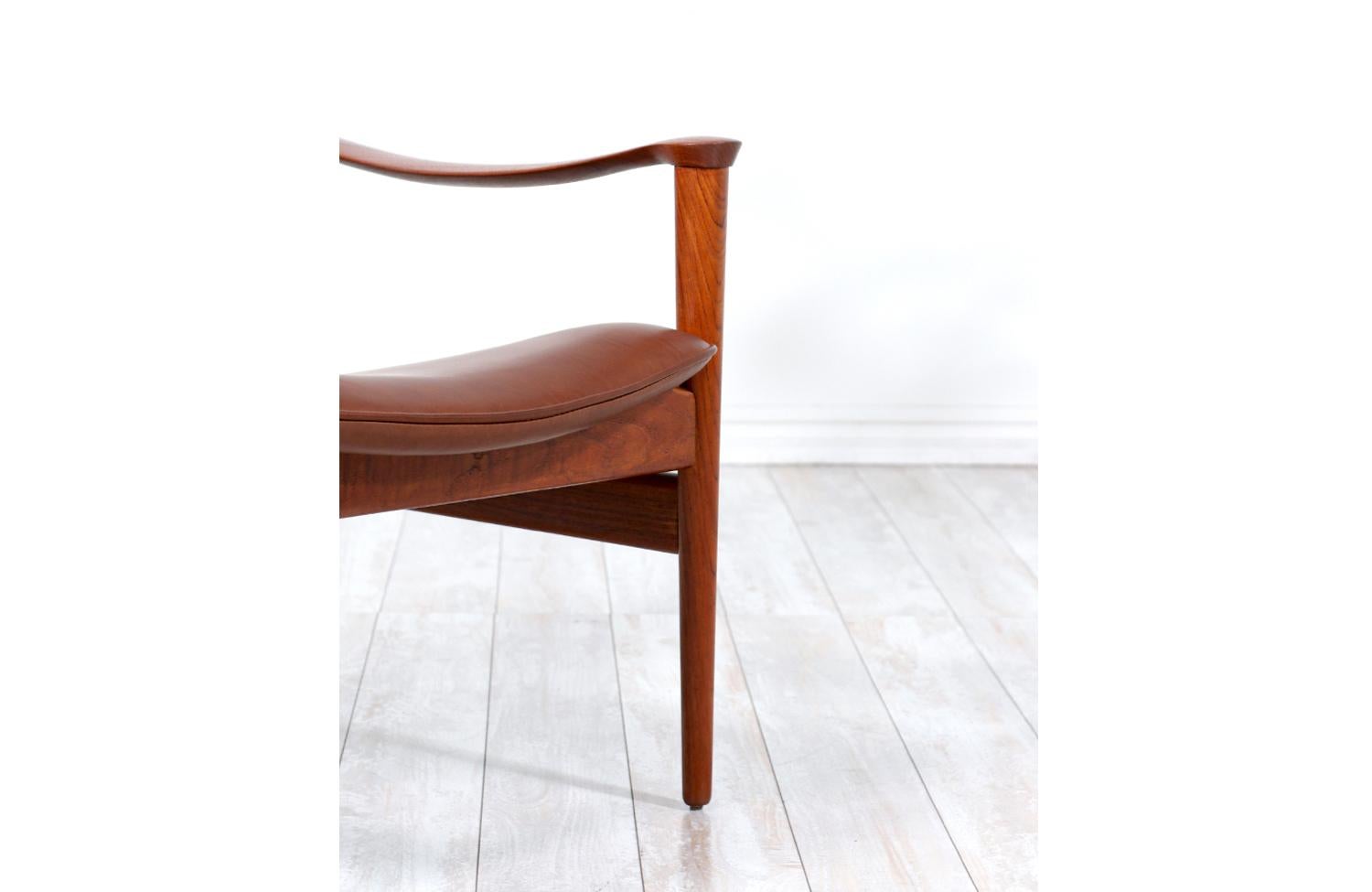 Fredrik Kayser Model-711 Teak & Cognac Leather Lounge Chair 5