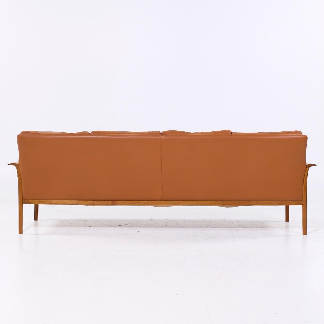 Fredrik A. Kayser Model-934 - Divano in pelle e teak del Medioevo In condizioni buone in vendita a Countryside, IL