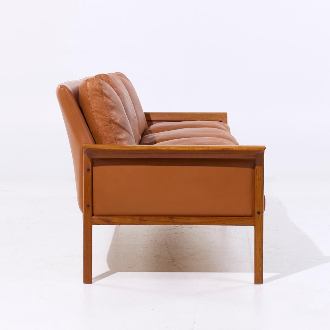 Pelle Fredrik A. Kayser Model-934 - Divano in pelle e teak del Medioevo in vendita
