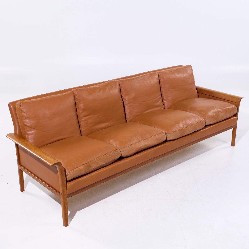 Fredrik A. Kayser Model-934 - Divano in pelle e teak del Medioevo in vendita 2