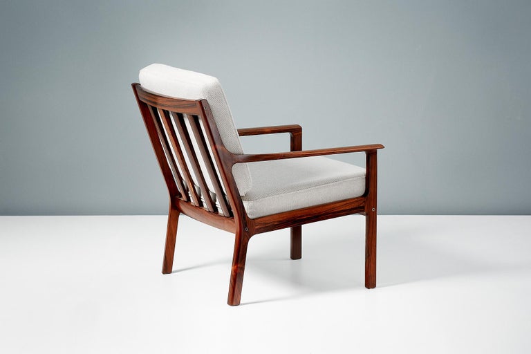Wool Fredrik Kayser Model 935 Vintage Rosewood Lounge Chairs For Sale