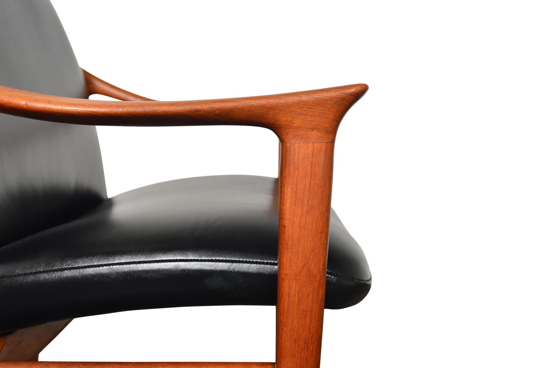 Plated Fredrik Kayser Norwegian Teak Lounge Chair, Produced by Vatne