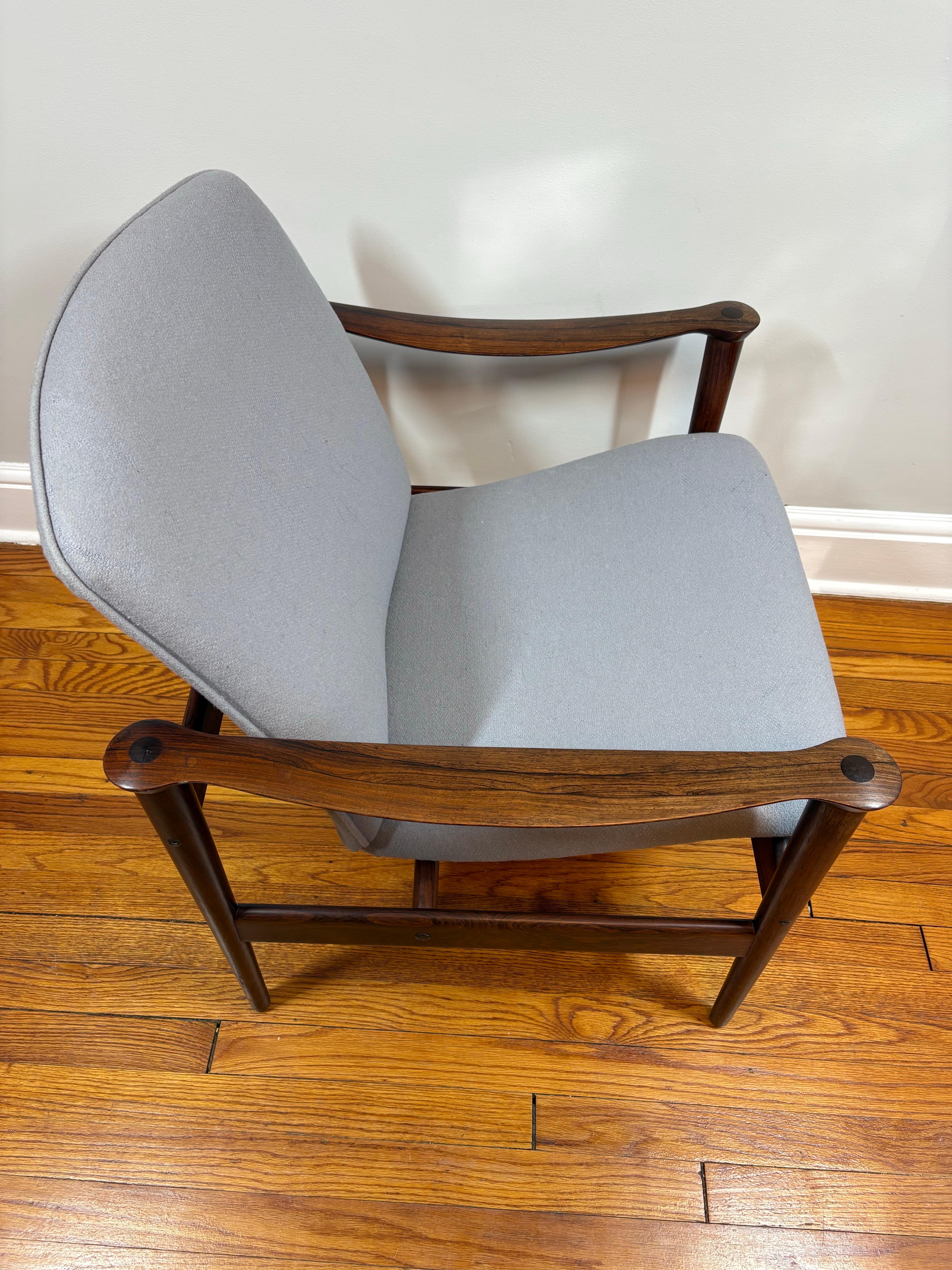 Fauteuil / chaise longue en palissandre de Fredrik Kayser, Model No 711 pour Vatne Mobler en vente 1