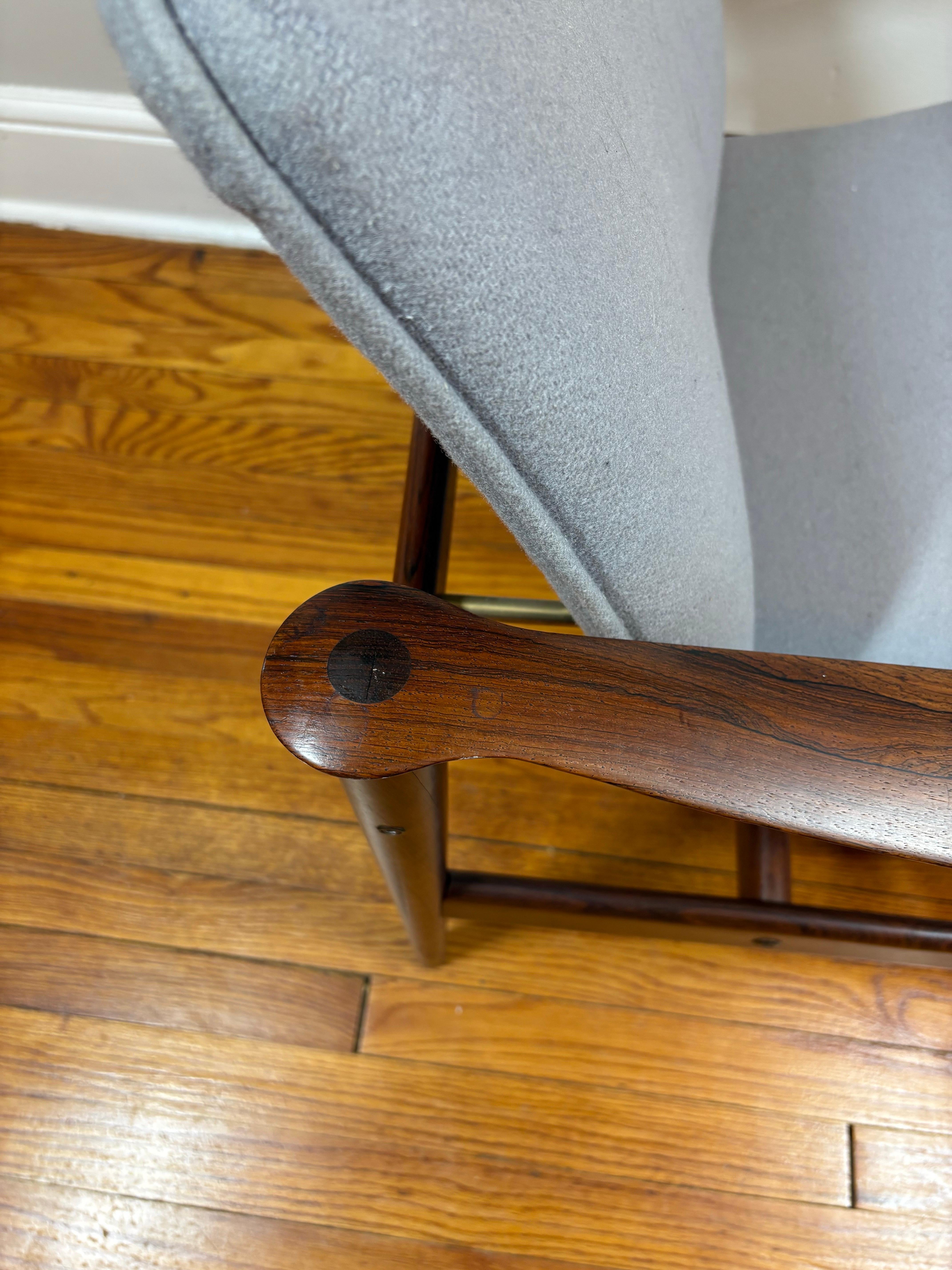 Fauteuil / chaise longue en palissandre de Fredrik Kayser, Model No 711 pour Vatne Mobler en vente 2