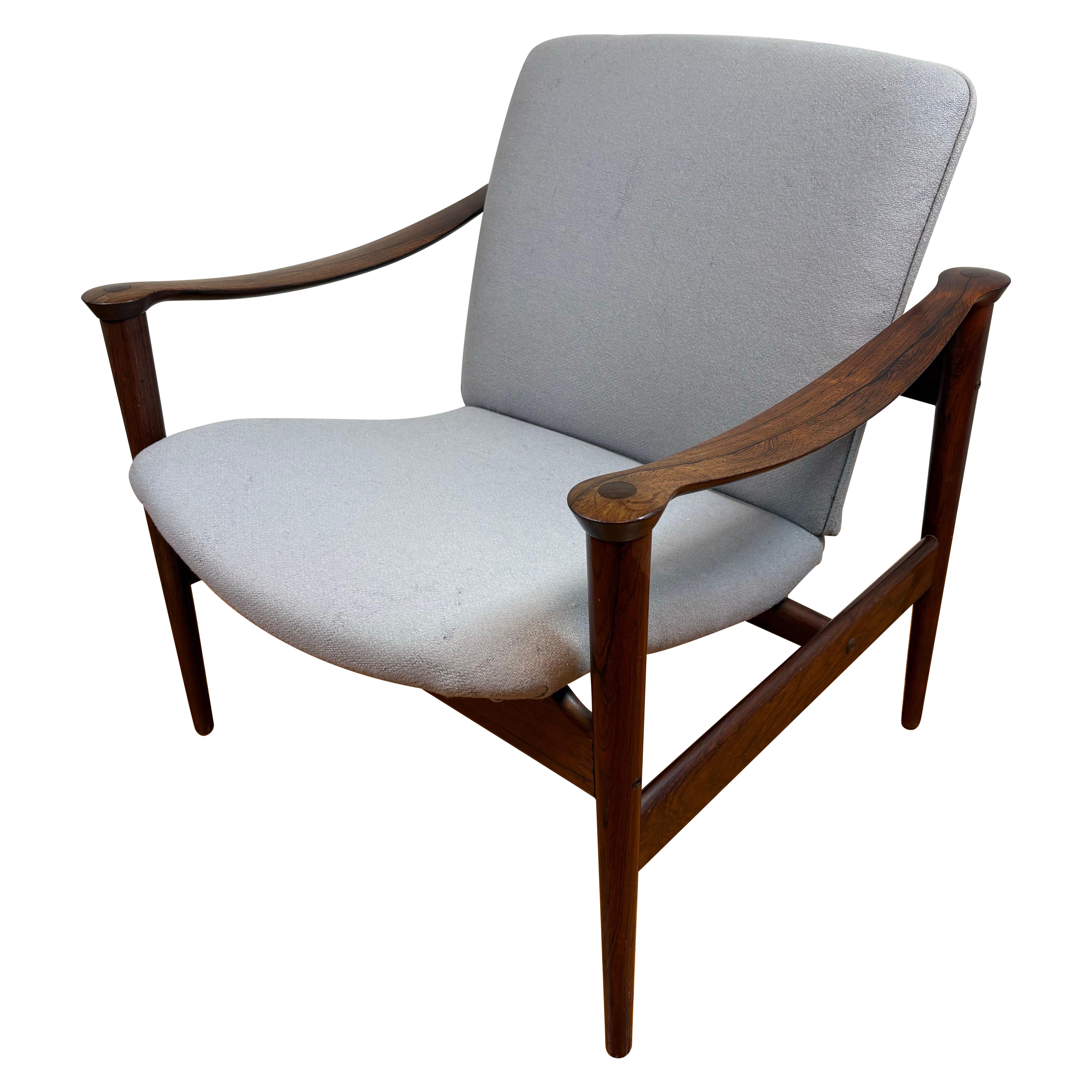 Fredrik Kayser Rosewood Armchair / Lounge chair, Model 711 for Vatne Mobler