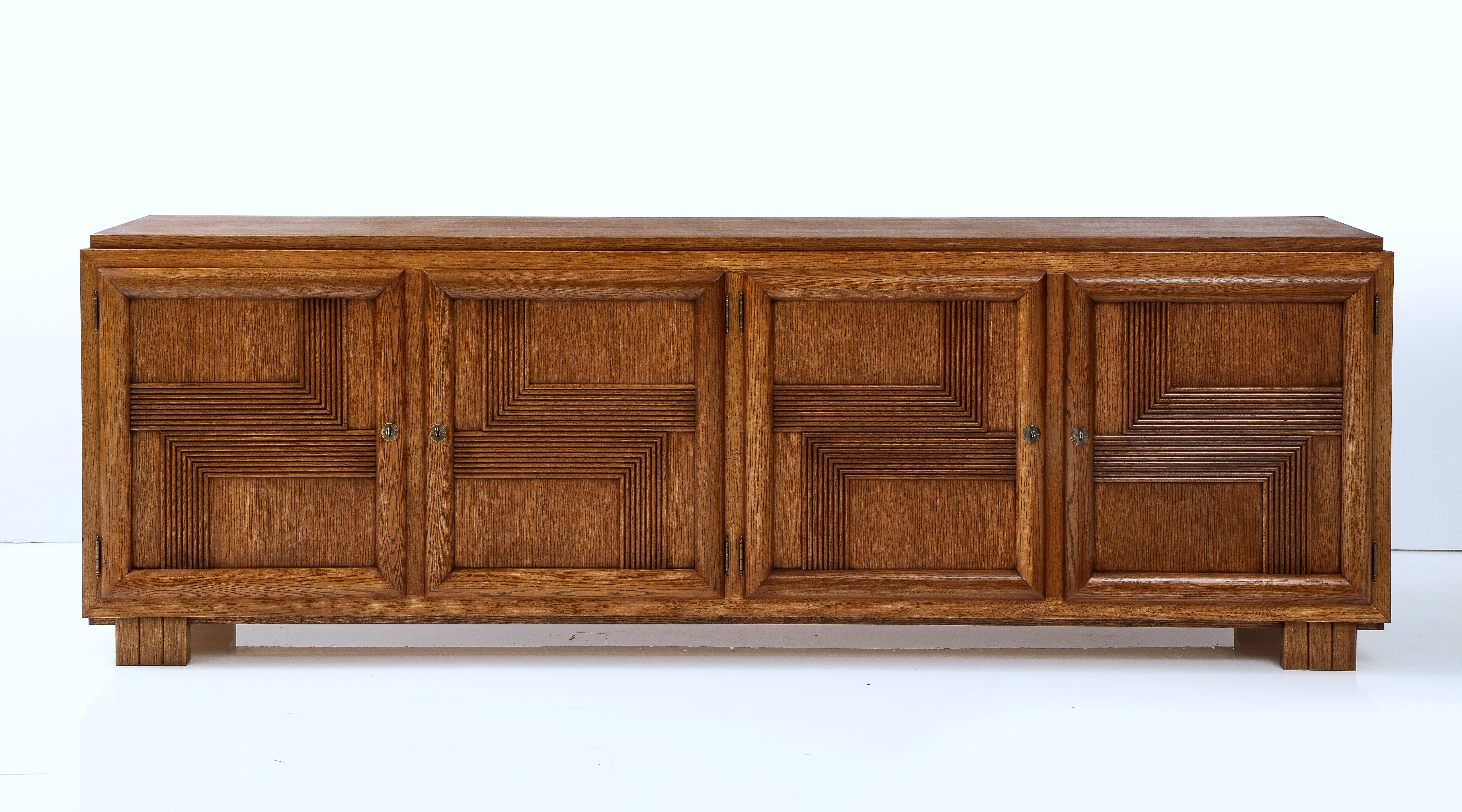 American 'Fredrik' Made to Order Solid Oak Handcrafted Sideboard For Sale